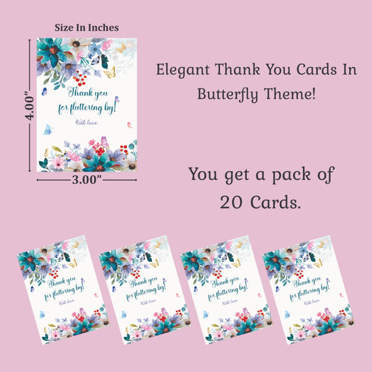 Butterfly theme thank you card.
