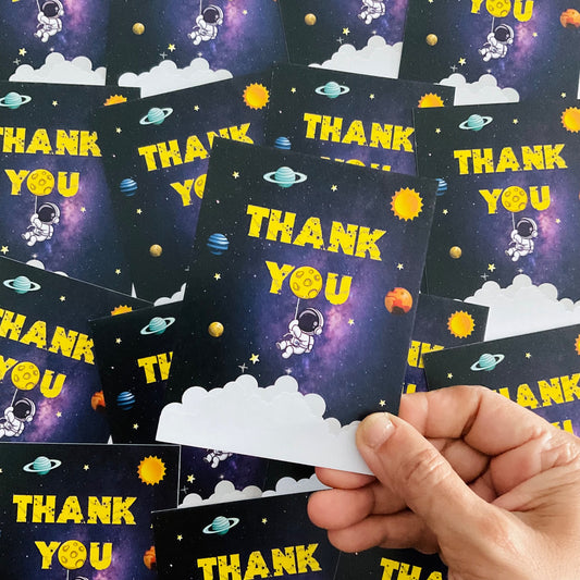 Space theme thank you card.