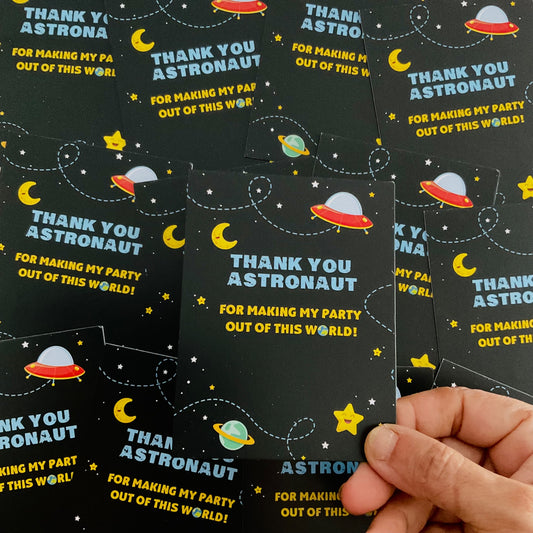 Space theme thank you card.