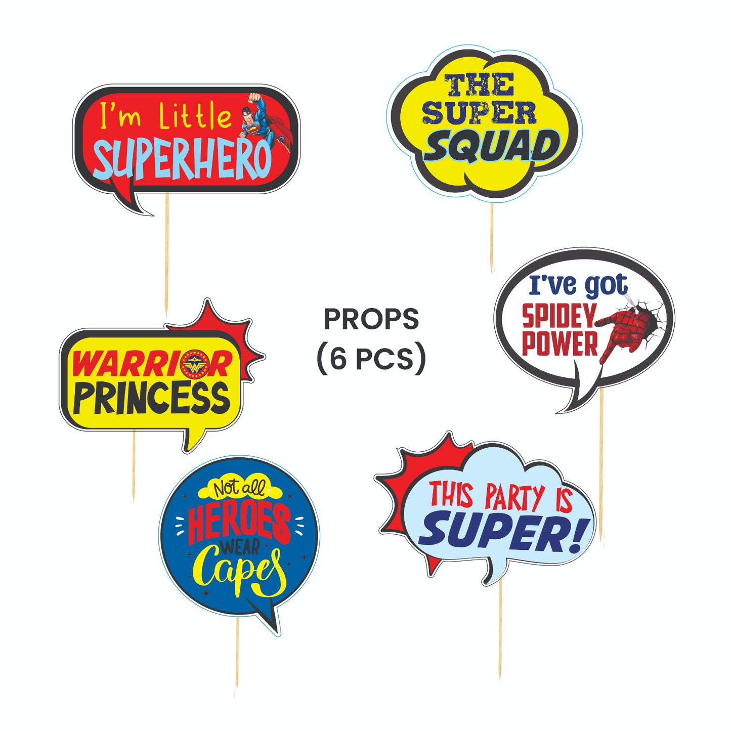 SuperHero Theme – Props Pack (6 pcs)