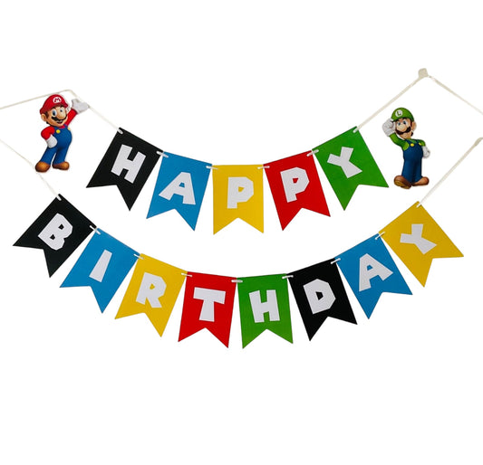 Super mario theme: Happy Birthday Banner