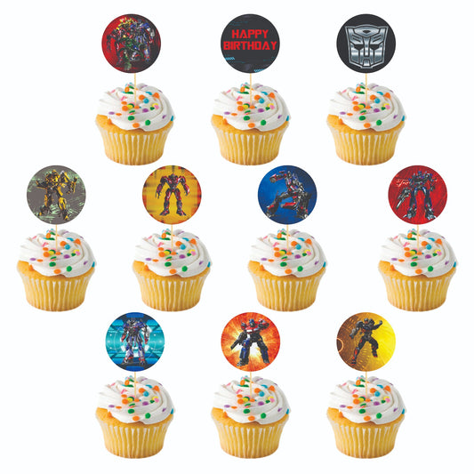 Transformers theme Cupcake Toppers – Pack of 10