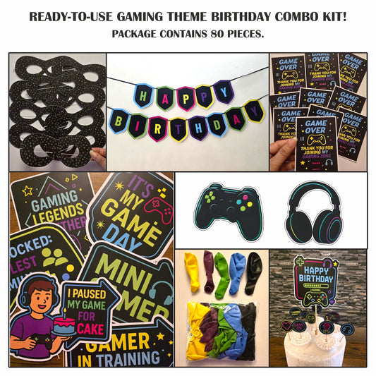 Ready-to-use Gaming theme birthday combo kit