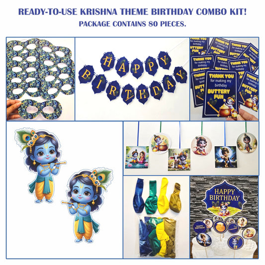 Ready-to-use Krishna theme birthday combo kit