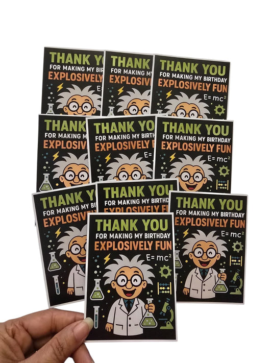 Mad Scientist theme thank you card