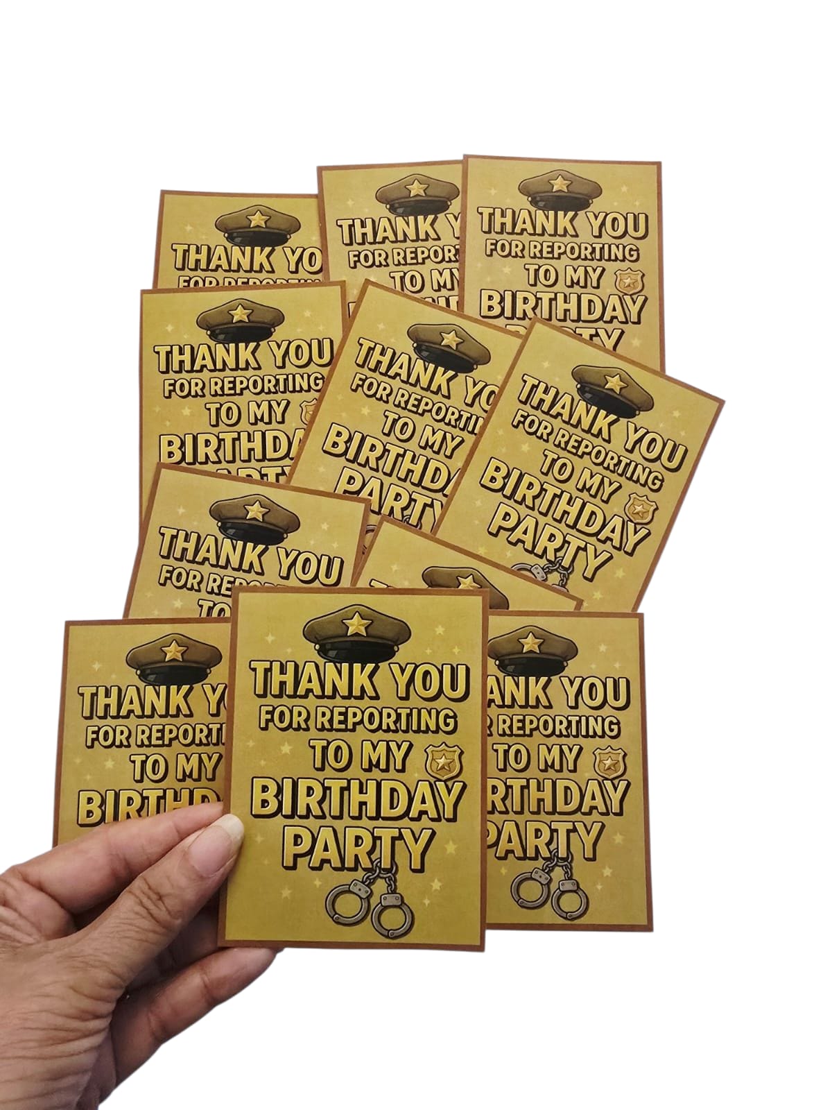 Police theme thank you card