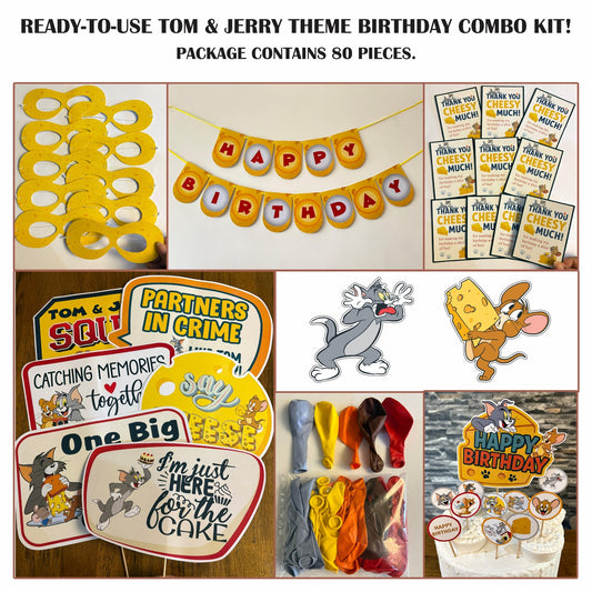 Ready-to-use Tom and Jerry theme birthday combo kit