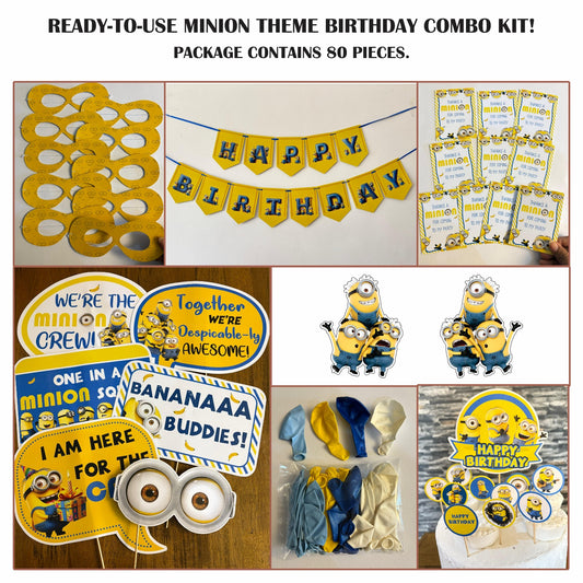 Ready-to-use Minion theme birthday combo kit