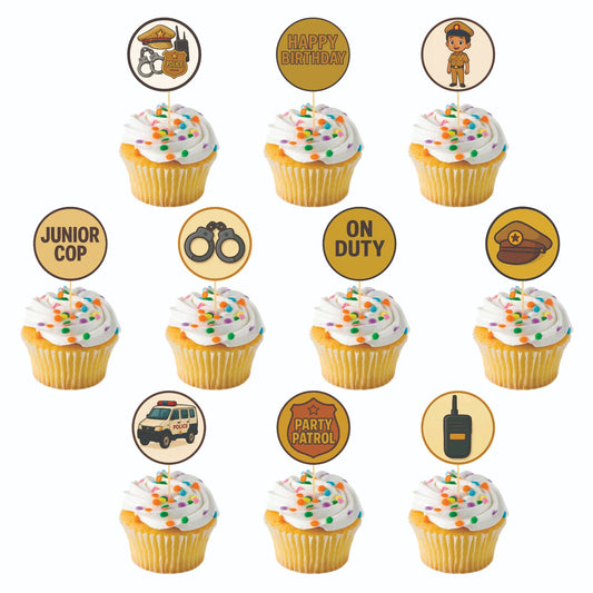 Police theme Cupcake Toppers – Pack of 10