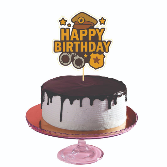 Police Theme Cake Topper – Pack of 1
