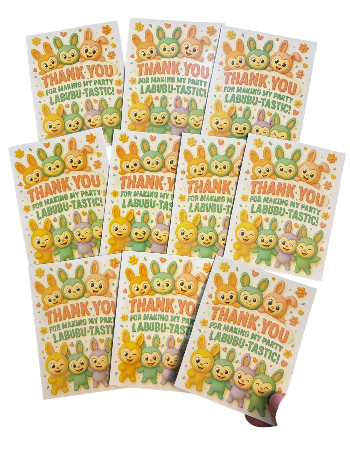 Labubu theme thank you card