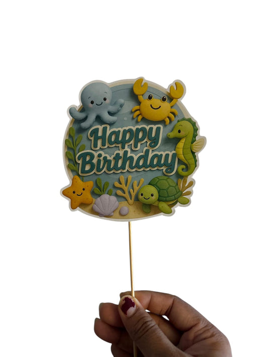 Underwater Theme Cake Topper – Pack of 1