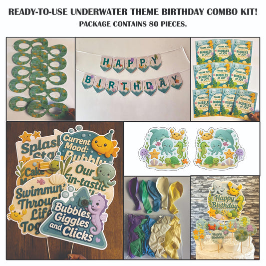 Ready-to-use Underwater theme birthday combo kit