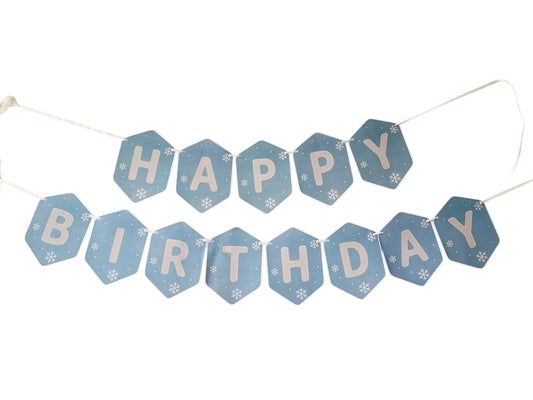 Winter Wonderland theme: Happy Birthday Banner