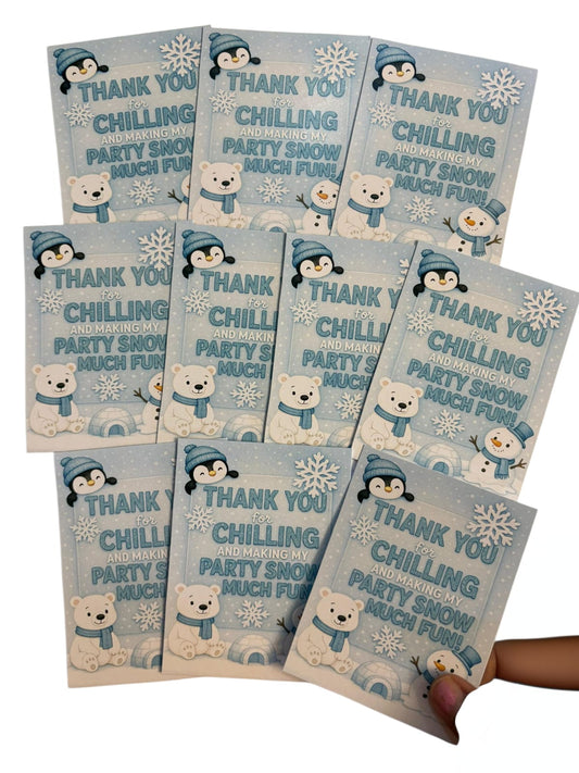 Winter Wonderland theme thank you card