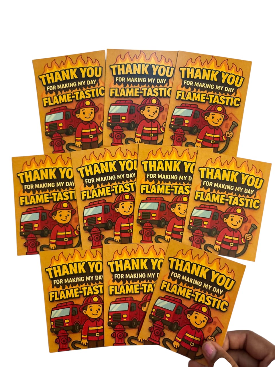 Fire Truck theme thank you card