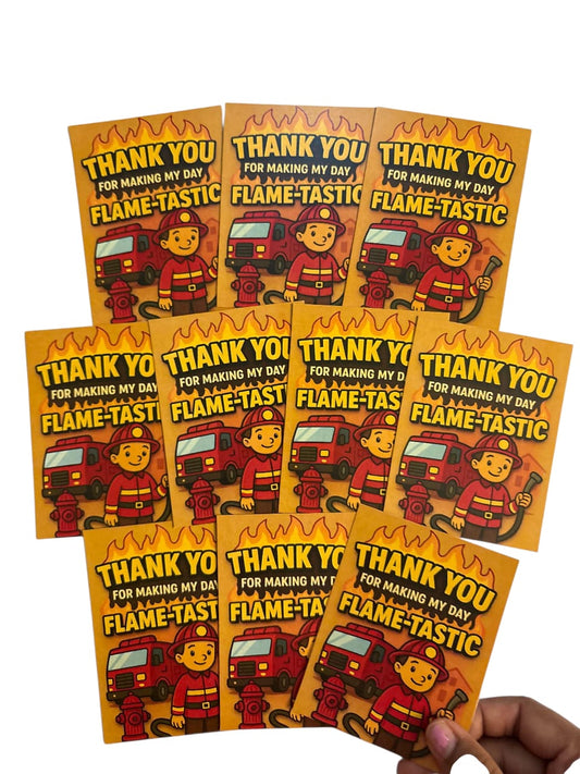 Fire Truck theme thank you card
