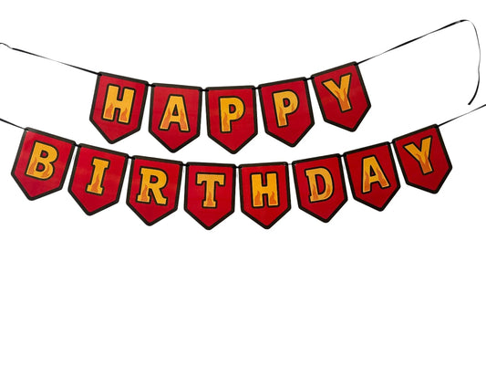 Fire Truck theme: Happy Birthday Banner