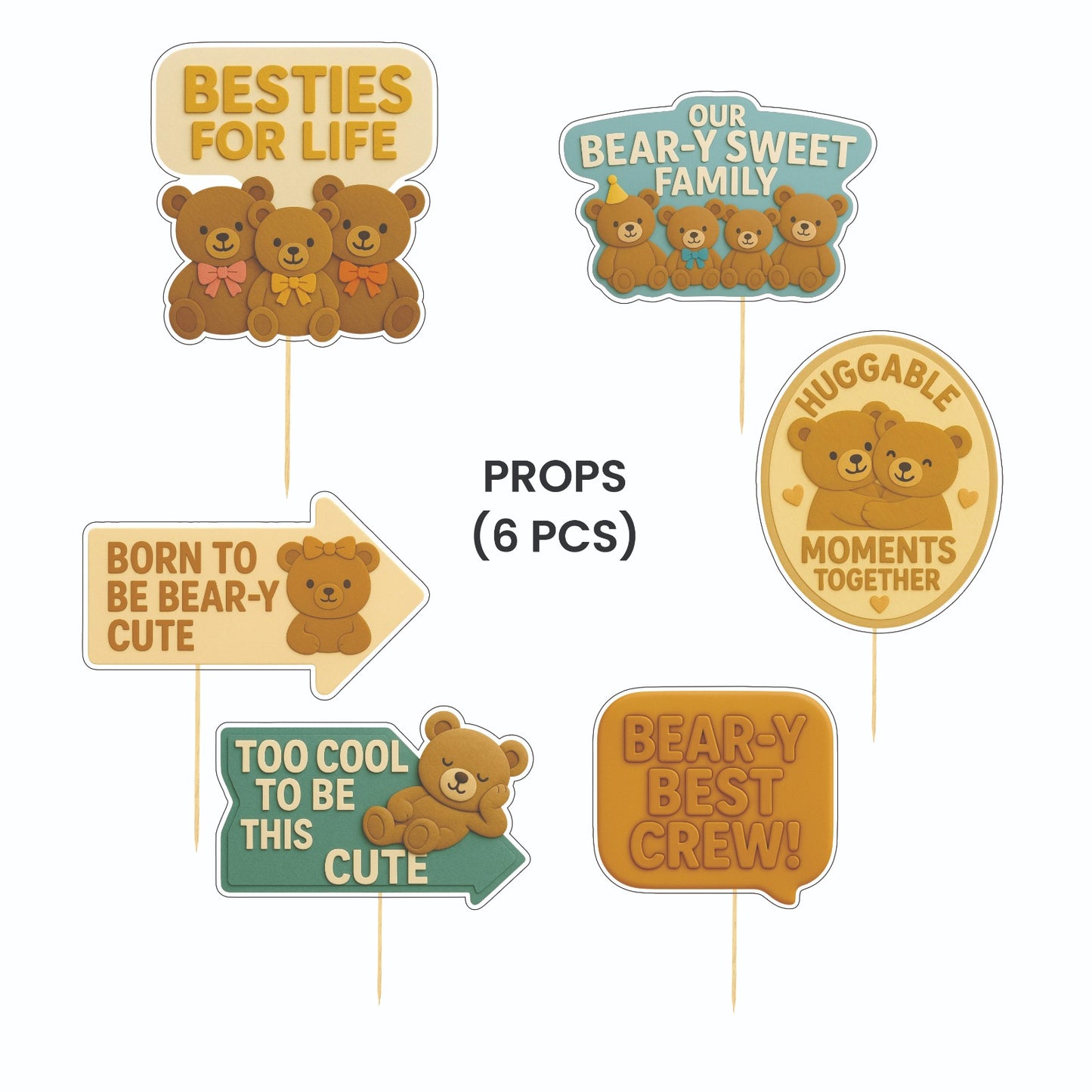 Teddy Bear Theme – Props Pack (6 pcs)