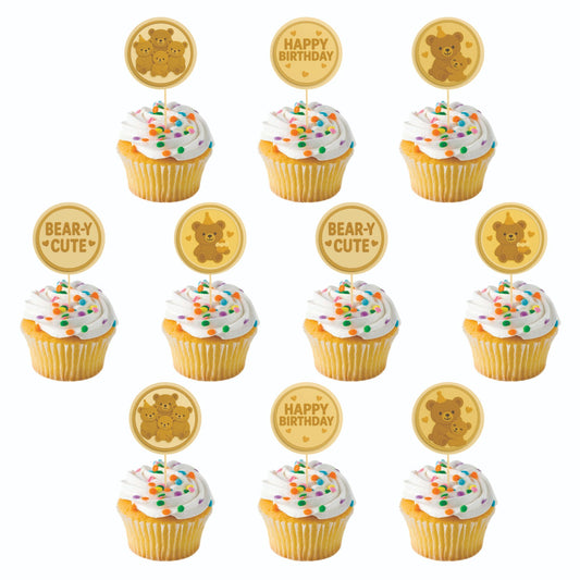 Teddy Bear theme Cupcake Toppers – Pack of 10