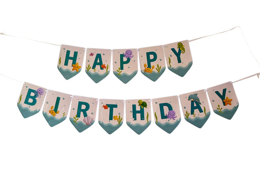 Underwater theme: Happy Birthday Banner