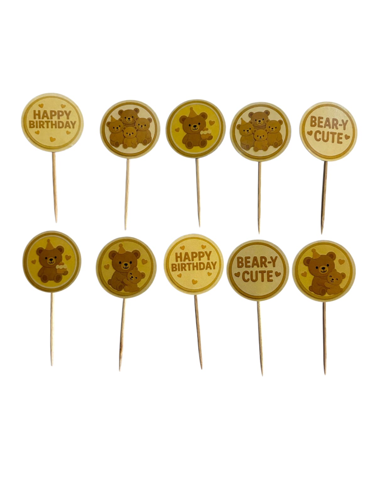 Teddy Bear theme Cupcake Toppers – Pack of 10
