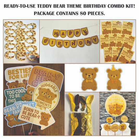 Ready-to-use Teddy Bear theme birthday combo kit