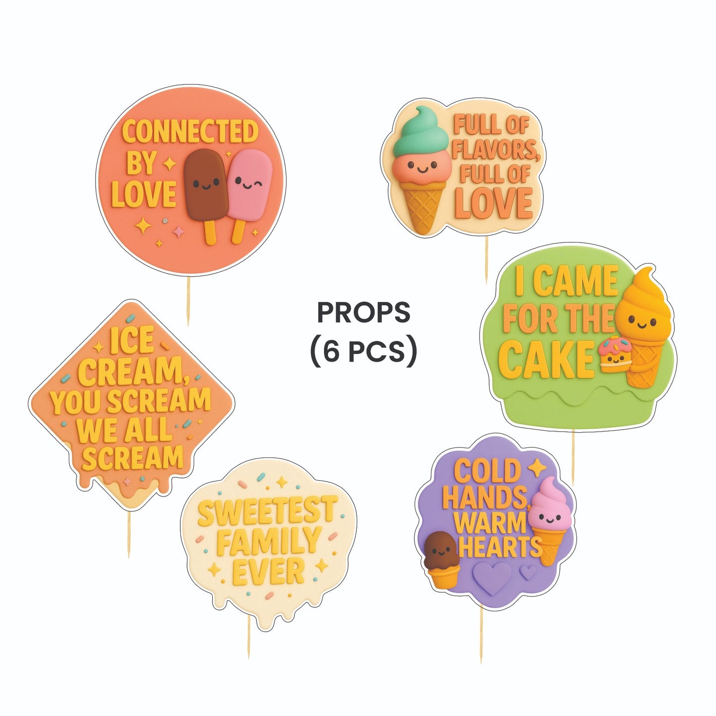 Ice Cream  Theme – Props Pack (6 pcs)