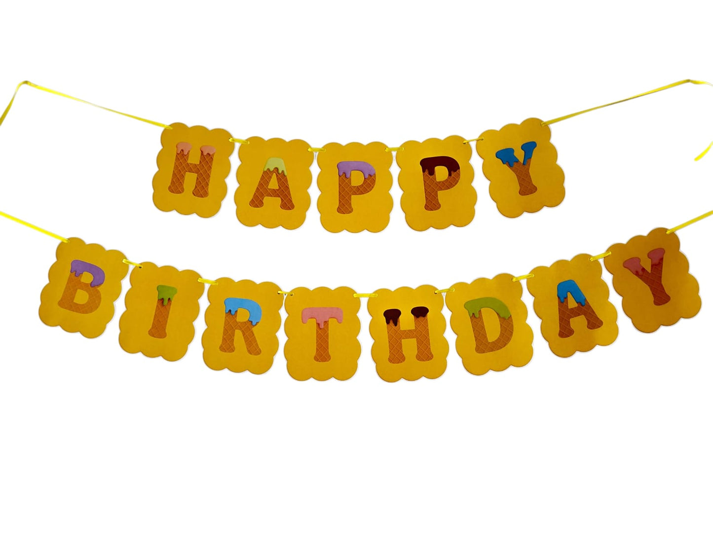 Ice Cream theme: Happy Birthday Banner