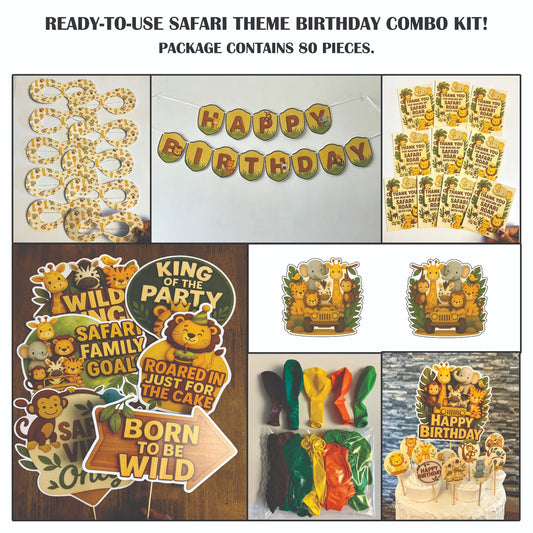 Ready-to-use Safari theme birthday combo kit