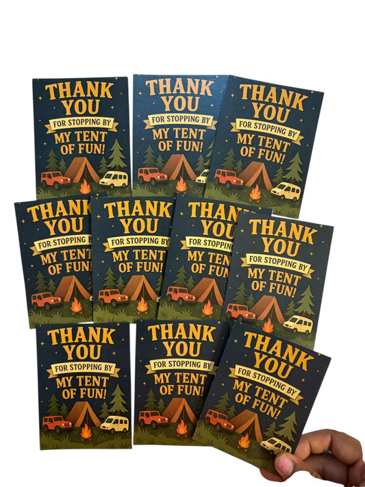 Camping theme thank you card