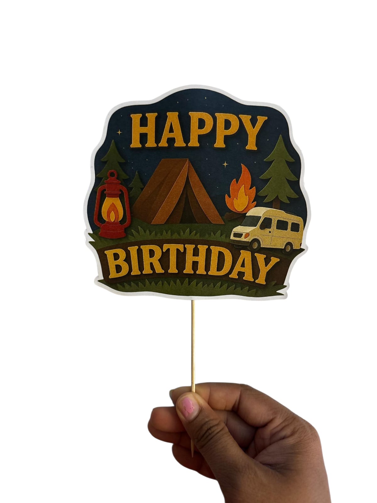 Camping Theme Cake Topper – Pack of 1
