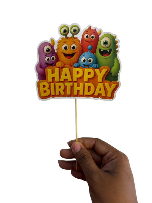Monster Theme Cake Topper – Pack of 1
