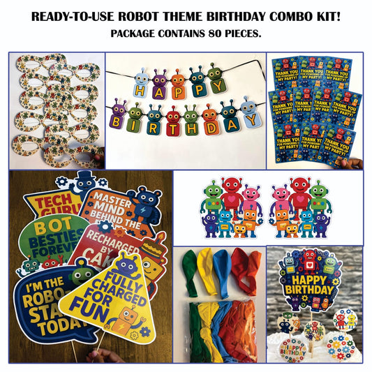 Ready-to-use Robot theme birthday combo kit