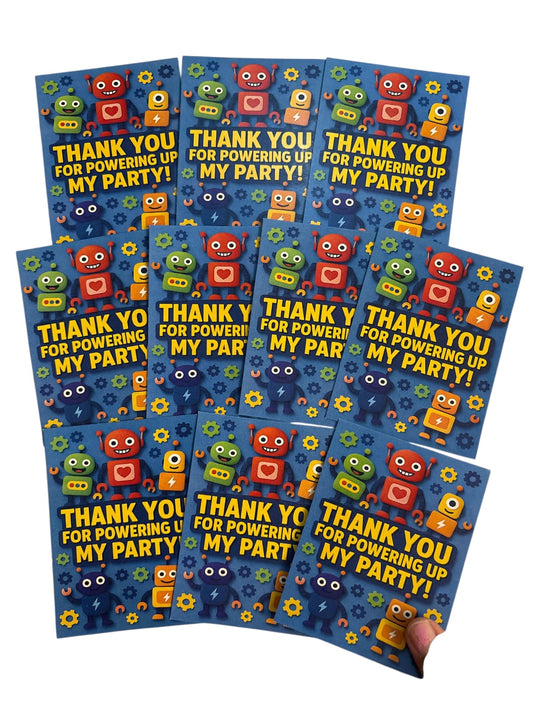 Robot theme thank you card