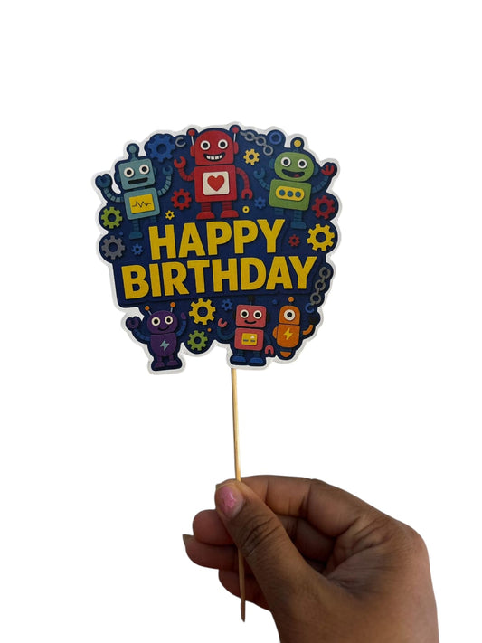 Robot Theme Cake Topper – Pack of 1