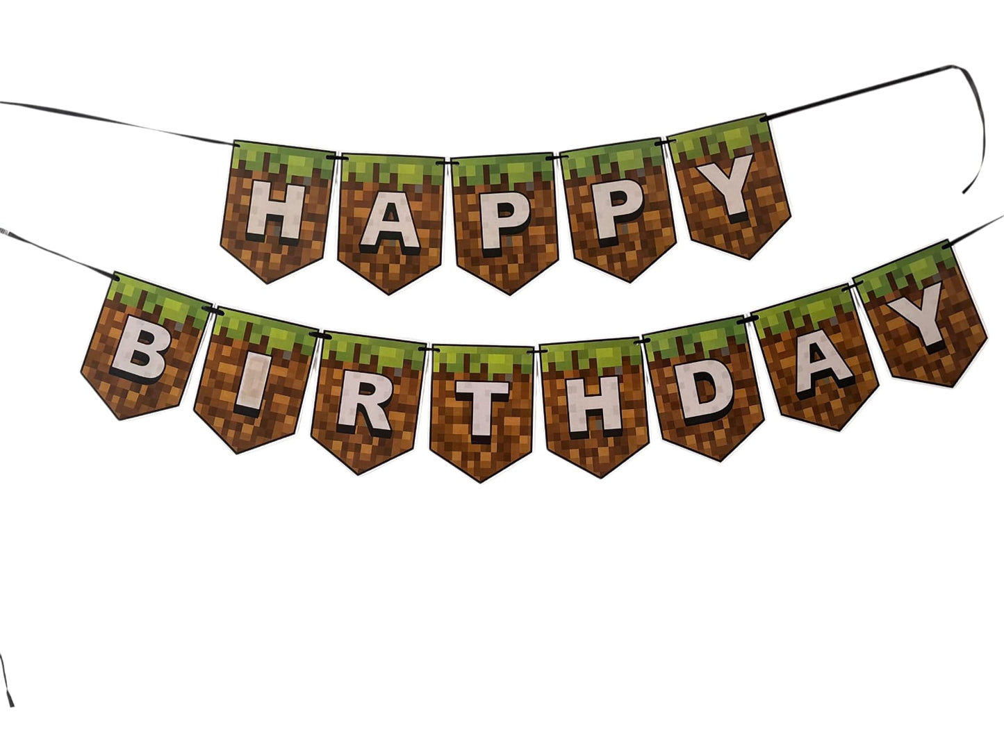 Minecraft theme: Happy Birthday Banner