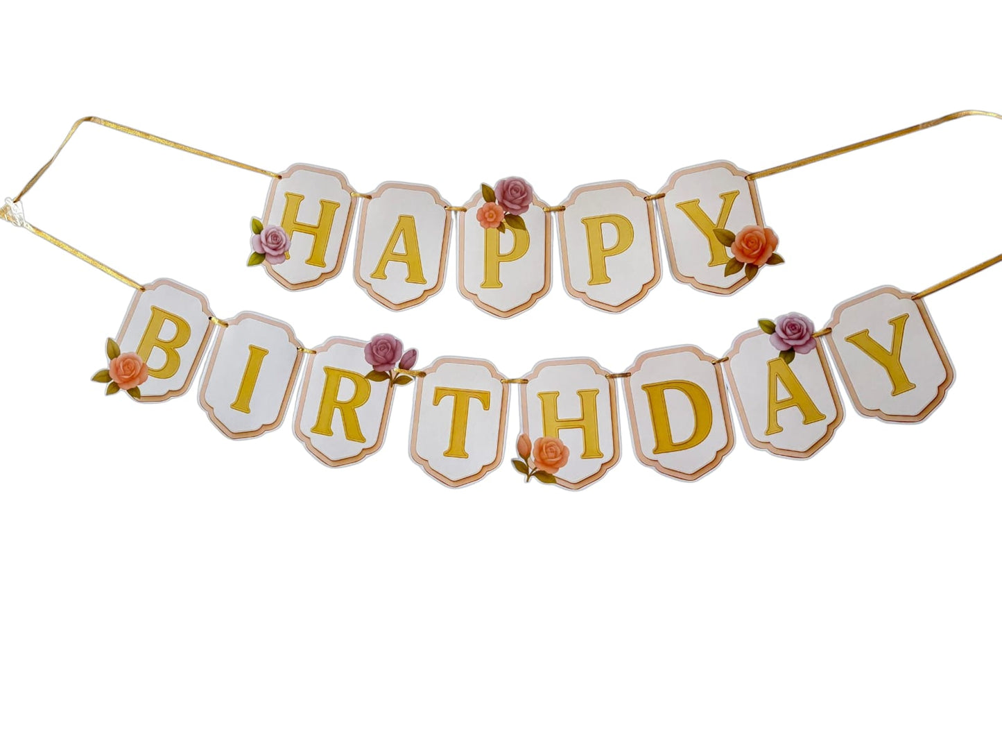 Floral theme: Happy Birthday Banner