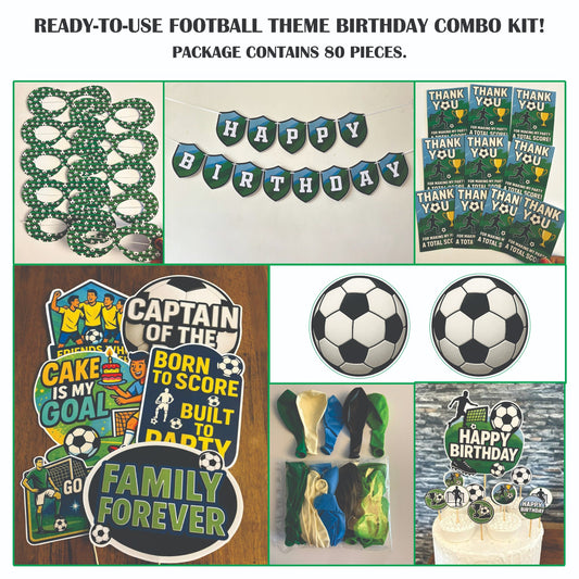 Ready-to-use Football theme birthday combo kit