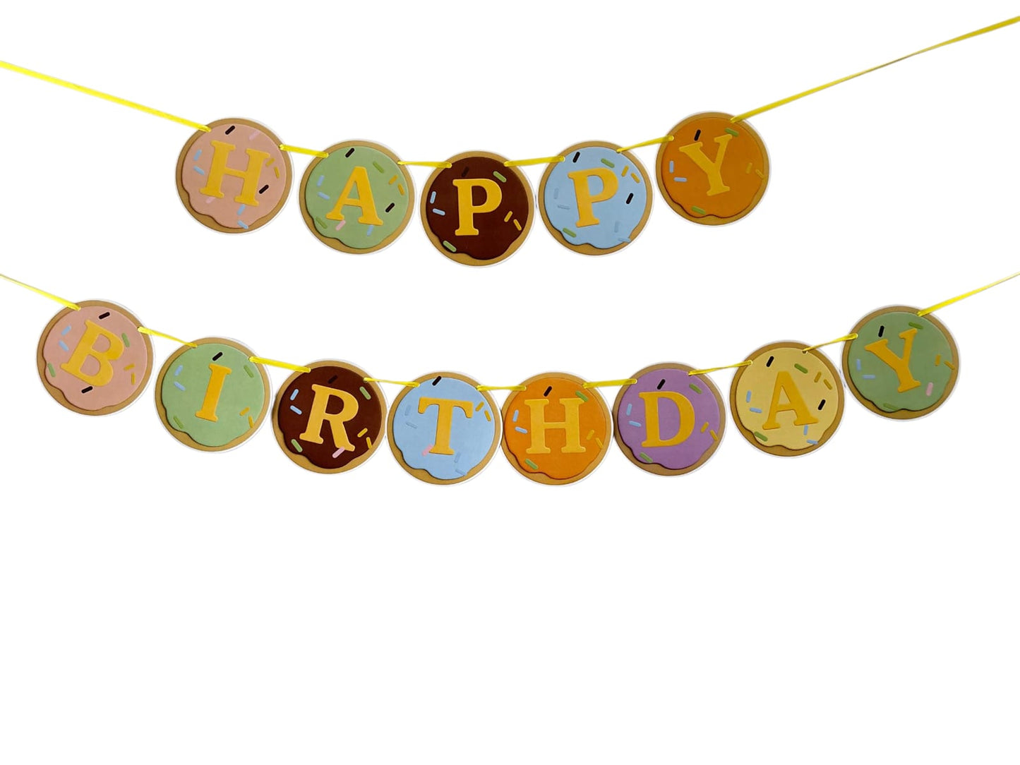 Donut theme: Happy Birthday Banner