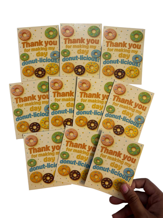 Donut theme thank you card