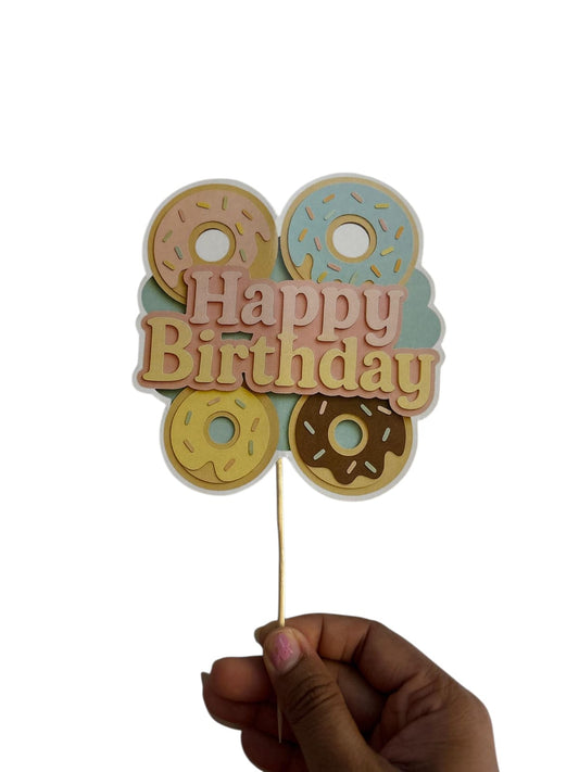 Donut Theme Cake Topper – Pack of 1
