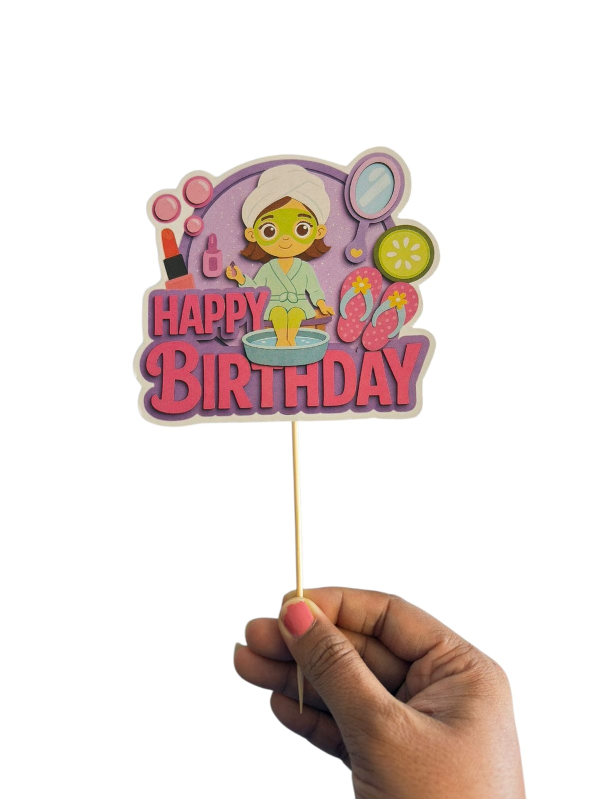 Spa Theme Cake Topper – Pack of 1