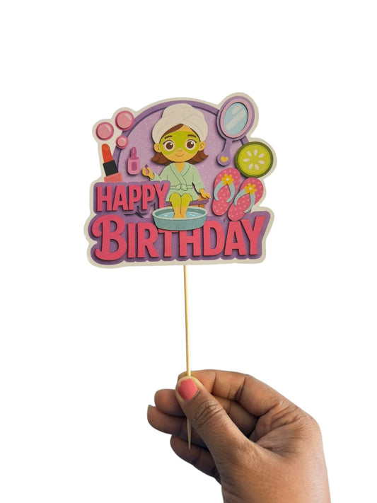 Spa Theme Cake Topper – Pack of 1