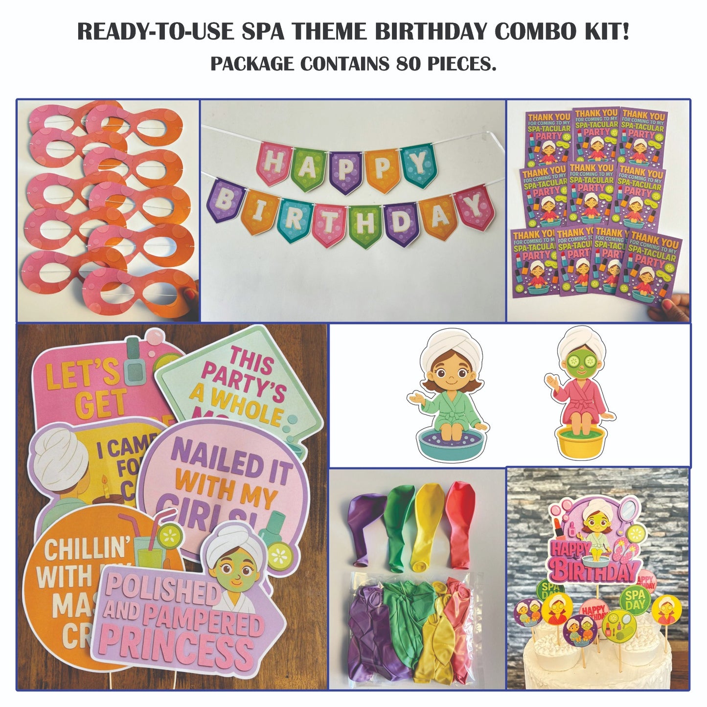 Ready-to-use Spa theme birthday combo kit