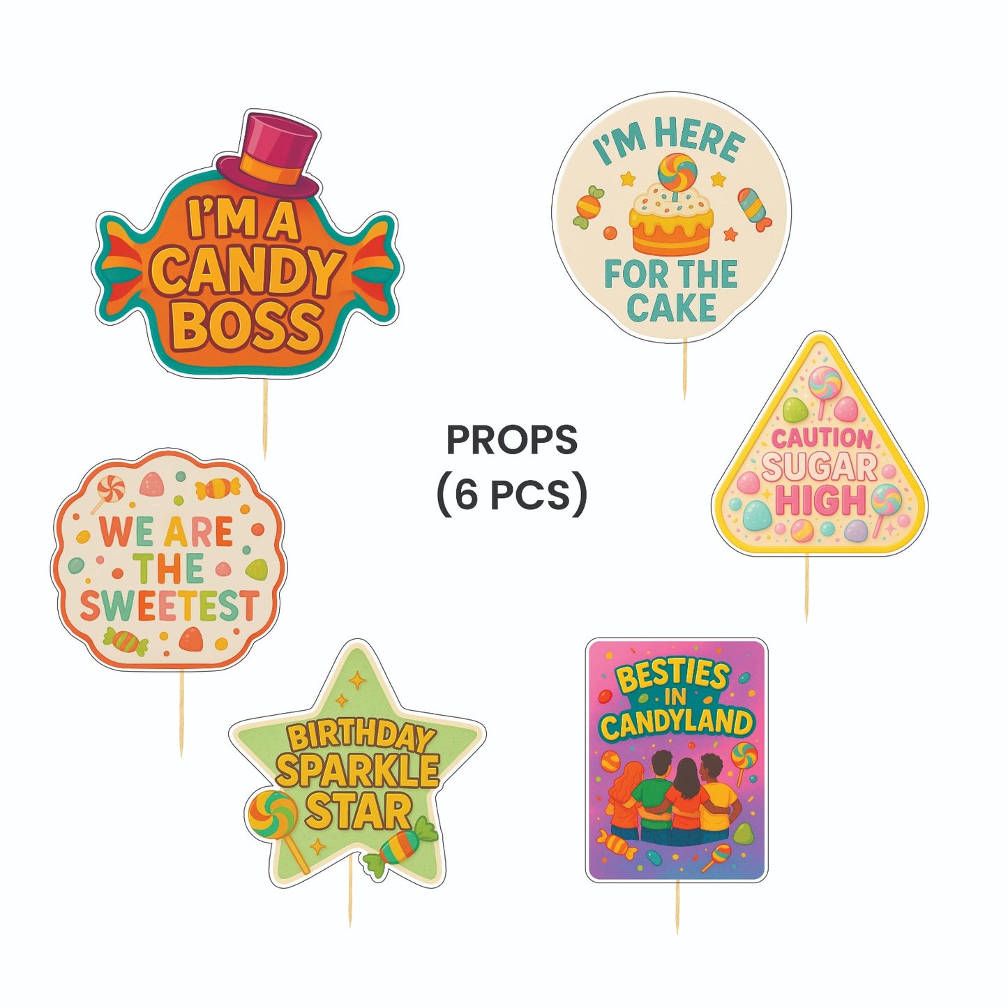 Candy Land Theme – Props Pack (6 pcs)