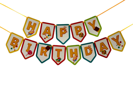 Candy Land theme: Happy Birthday Banner