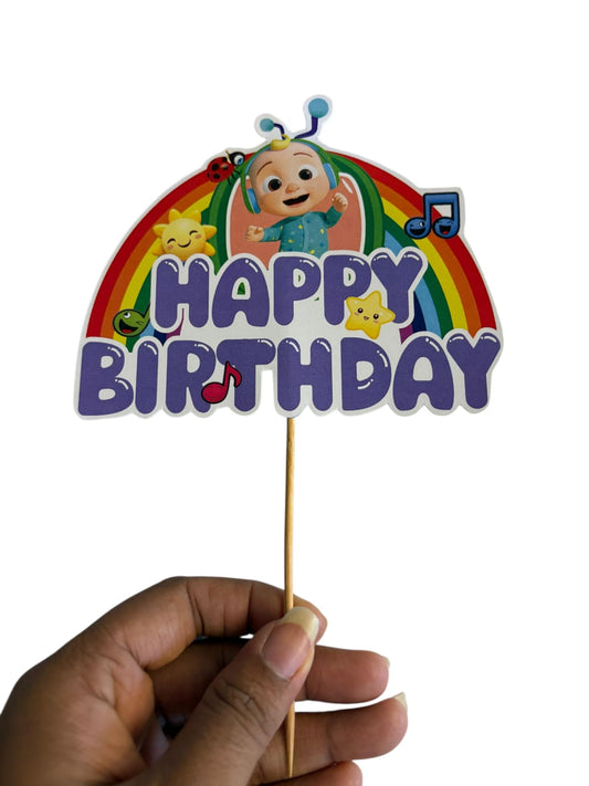 Cocomelon Theme Cake Topper – Pack of 1