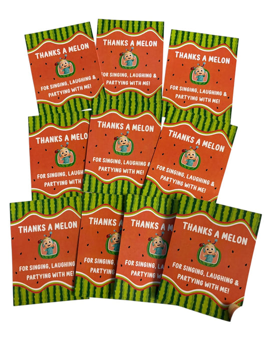 Coco Melon theme thank you card