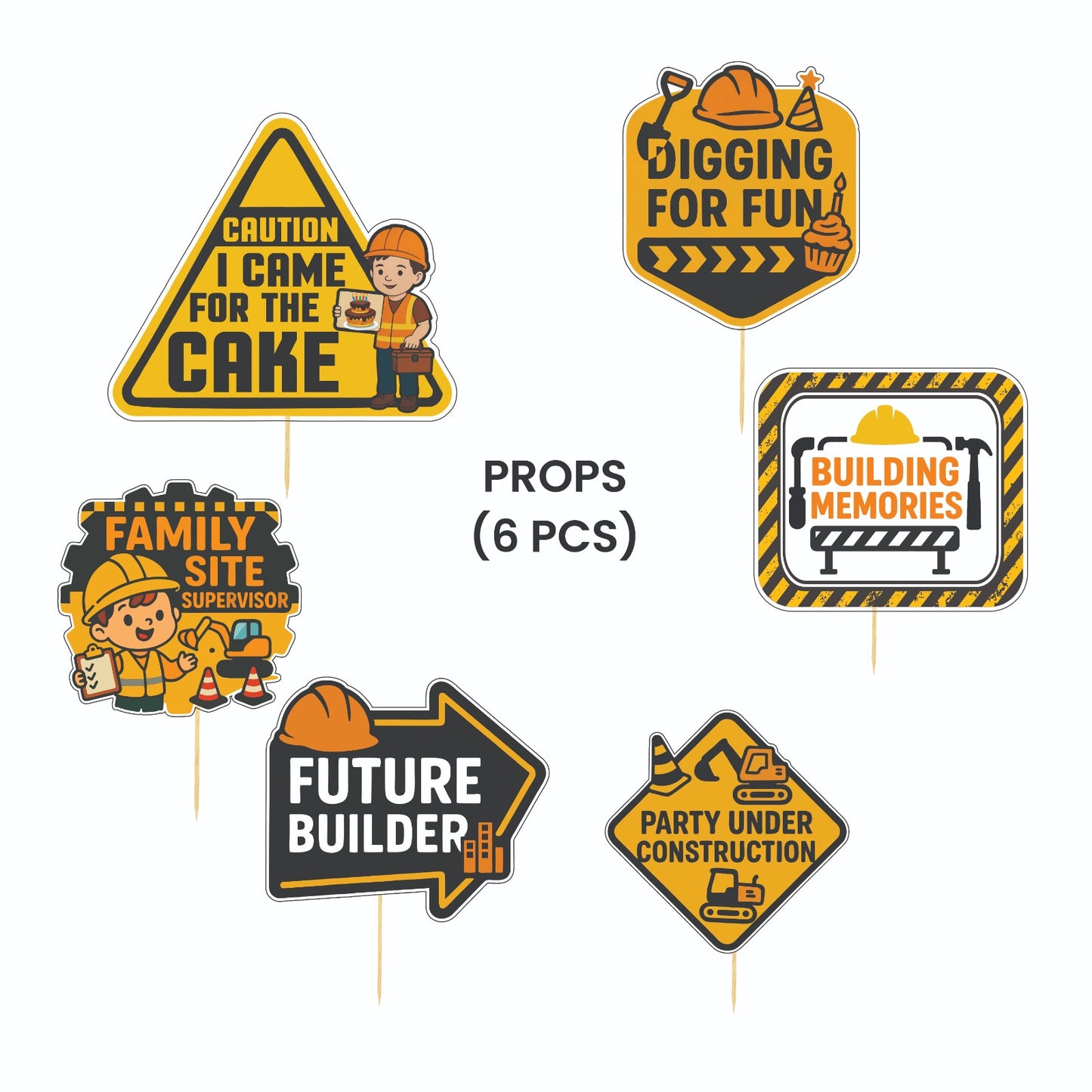 Construction Theme – Props Pack (6 pcs)